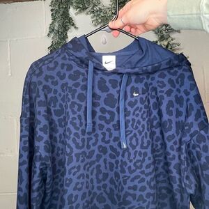 Nike Blue Leopard Print Hoodie